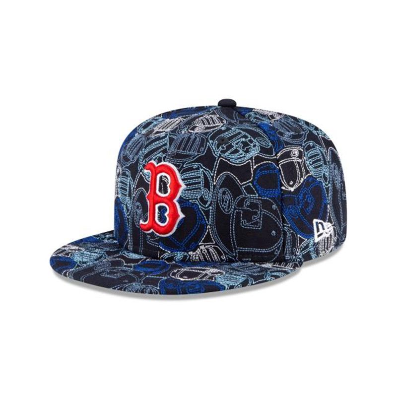 MLB Boston Red Sox Cap Chaos 59Fifty Fitted (HIB1930) - Blue New Era Caps